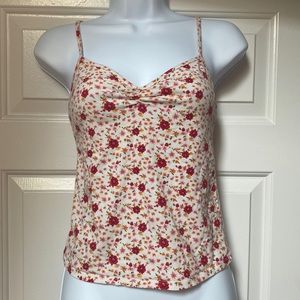 Forever 21 White Floral Tank Top Size Small